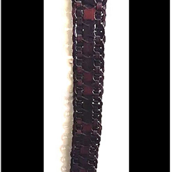 New Rare & Unique Women\'s High Grade Genuine Top Grain Leather Burgundy Belt